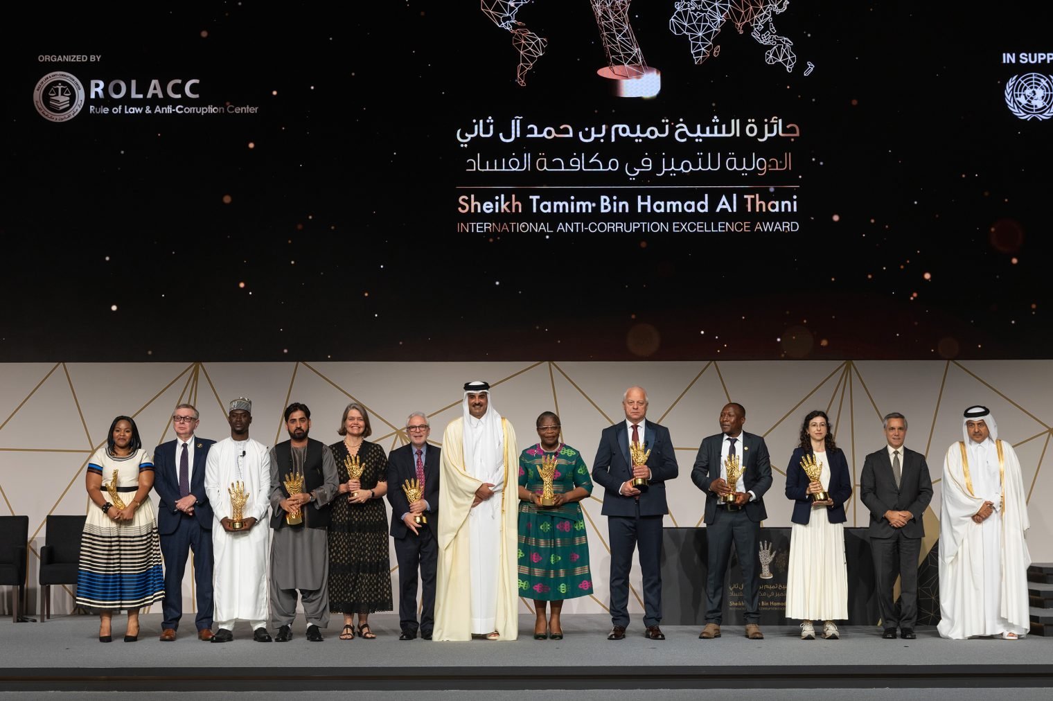 HH The Amir Attends 9th International Anti-Corruption Excellence Award Ceremony in Doha.