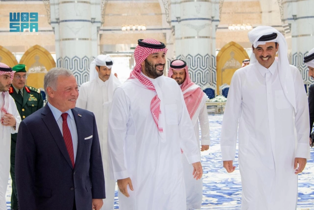 HH the Amir, Saudi Crown Prince, and Jordan’s King Hold Tripartite Meeting in Jeddah.