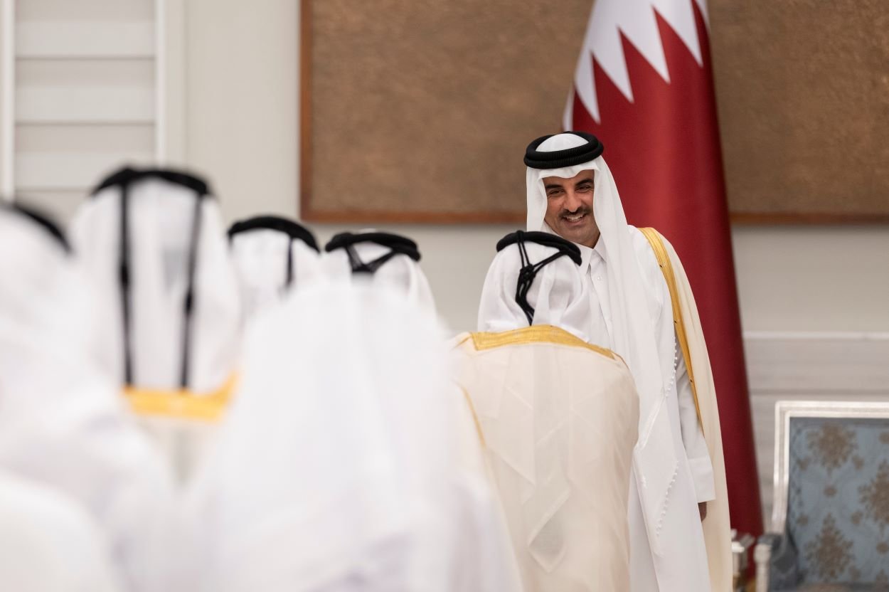 HH The Amir Receives Eid Al-Fitr Well-Wishers.