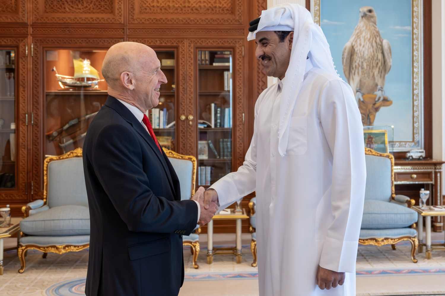 HH The Amir Receives UK Secretary of State for Defense.
