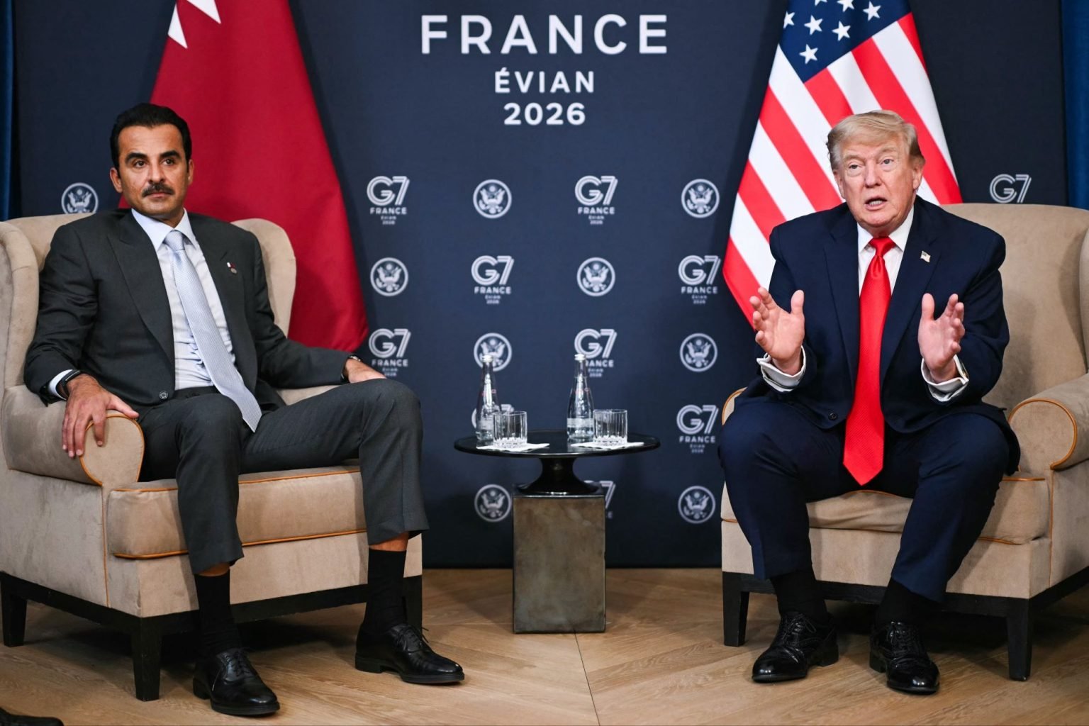 HH The Amir Meets U.S. President Trump on Sidelines of G7 Summit in France